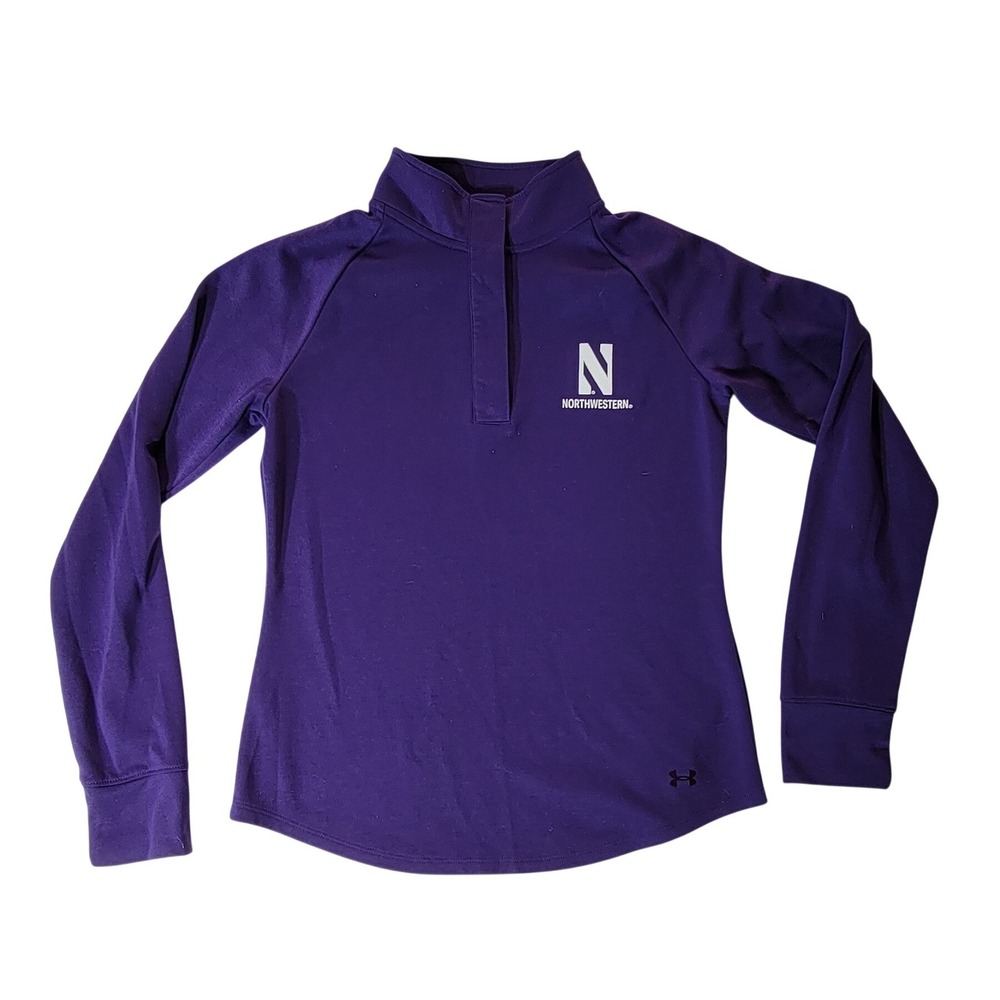 Under Armour Northwestern Wildcats Snap Mock Neck Pullover Purple Womens Medium